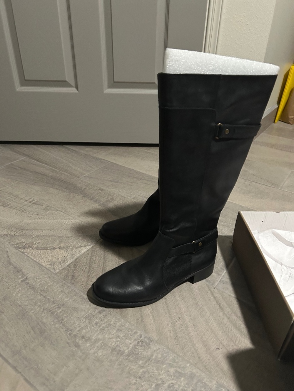 Women’s black leather boots
